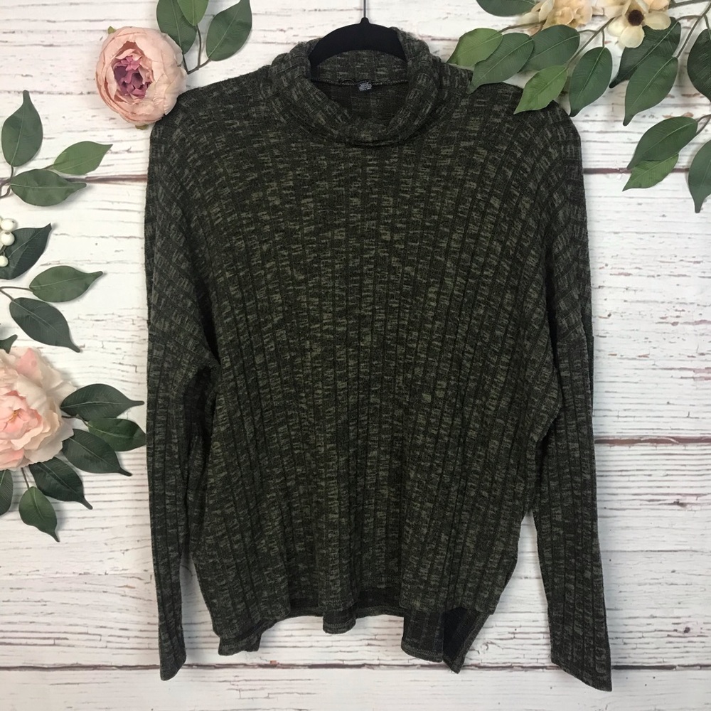 American Eagle size Small Cowl Neck Turtle Neck Sweater Olive Forest Green